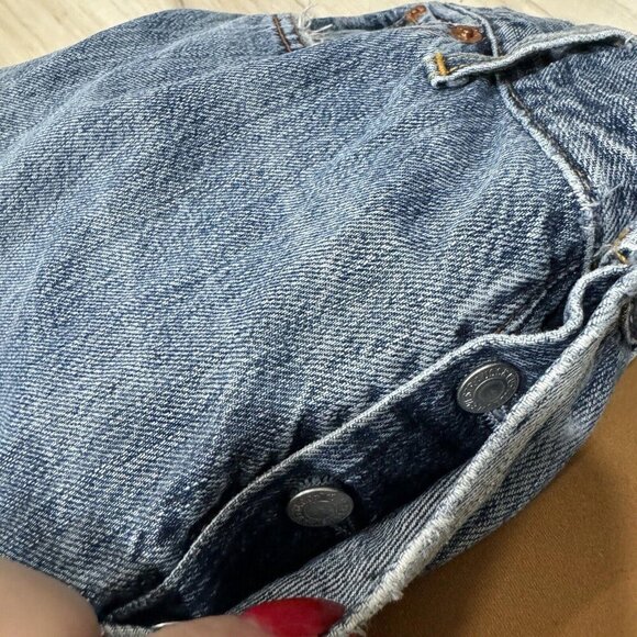 RE/DONE Levis Cropped Raw Hem Jeans Size 25 Made In USA Distressed - Picture 11 of 11